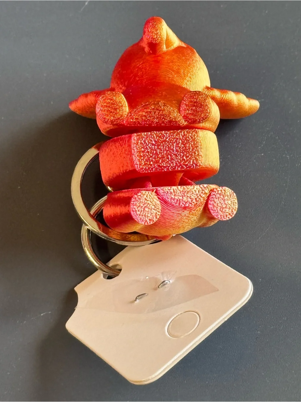NWT 3D Printed Articulated Elephant Keychain Red Orange Fidget Toy Bag Charm